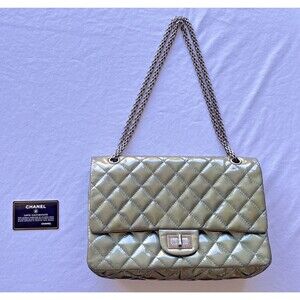 Chanel Classic Flap Bag – Patent Leather Green/Blue – Sticky Finish